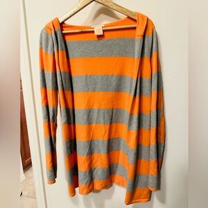 Sweet Romeo Vibrant Orange and Subtle Gray Cardigan
